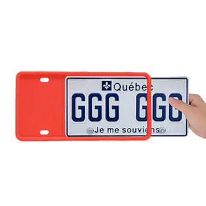 Wholesale Embossed American Electric Car License Plate Frame Black Car Number Silicone License Plate Frame Holder