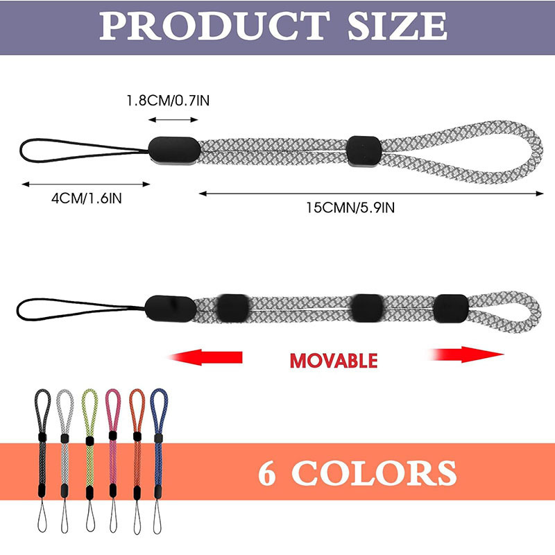 Reflective Nylon Wrist Lanyard Keychain Sports Adjustable Hand Strap Lanyards For Key Flashlight Water Cup Usb Camera Cell Phone