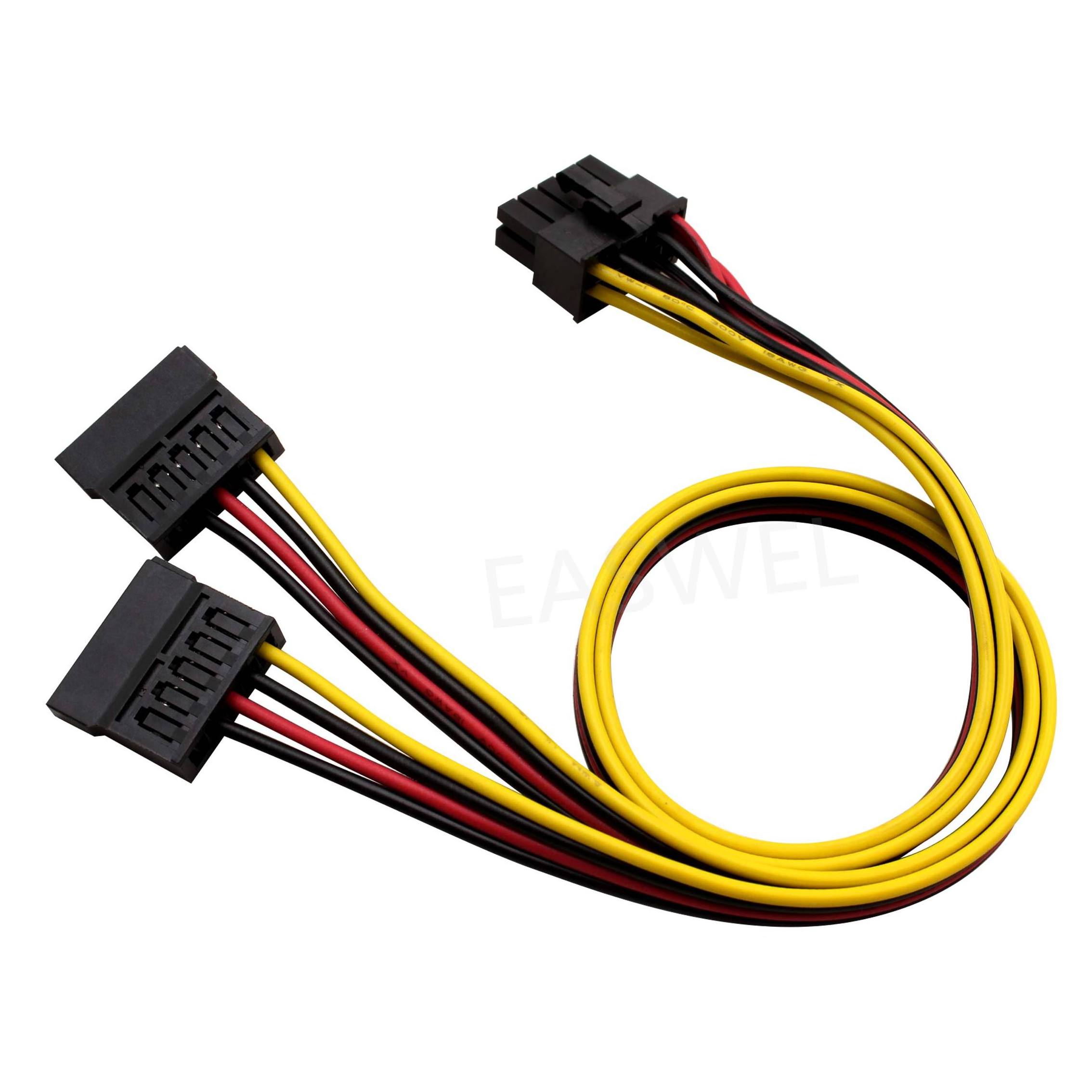 New Serial ATA SATA 10 Pin Male to 2 Splitter Female HDD Adapter IDE Y splitter Converter Molex HDD Sata Power Cable