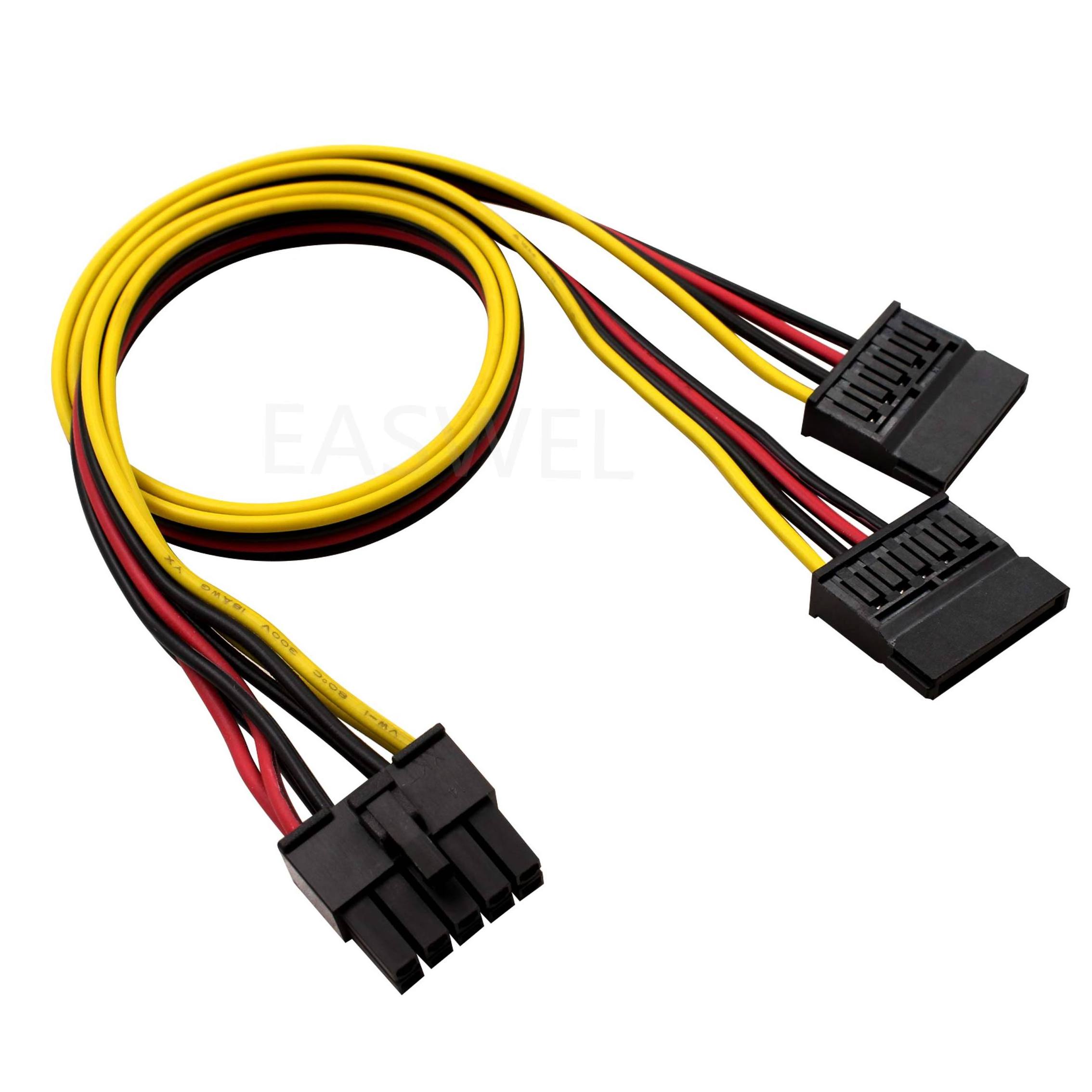 New Serial ATA SATA 10 Pin Male to 2 Splitter Female HDD Adapter IDE Y splitter Converter Molex HDD Sata Power Cable