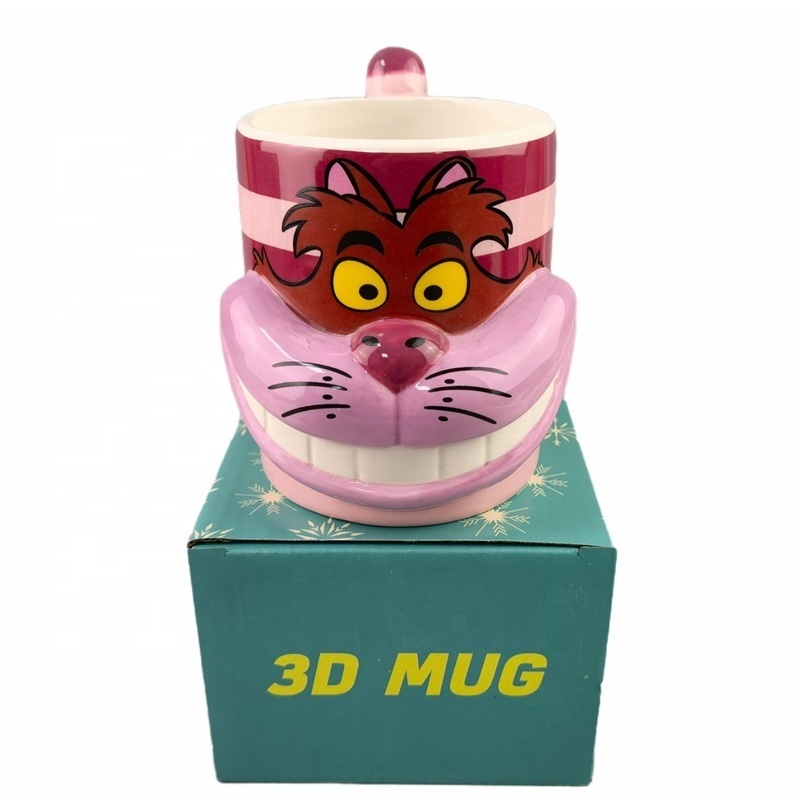 Cute Cat 3D Mug Alice Cheshire Cat  Ceramic Coffee Cup Kids Milk Water Drinking Coffee Mug