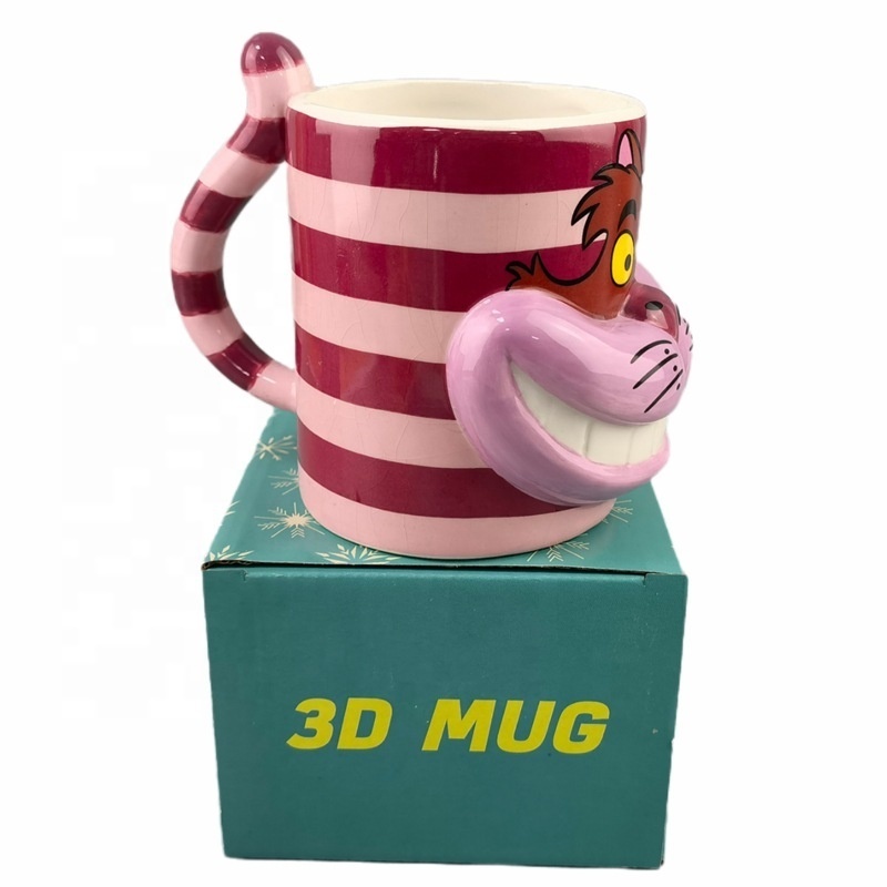 Cute Cat 3D Mug Alice Cheshire Cat  Ceramic Coffee Cup Kids Milk Water Drinking Coffee Mug