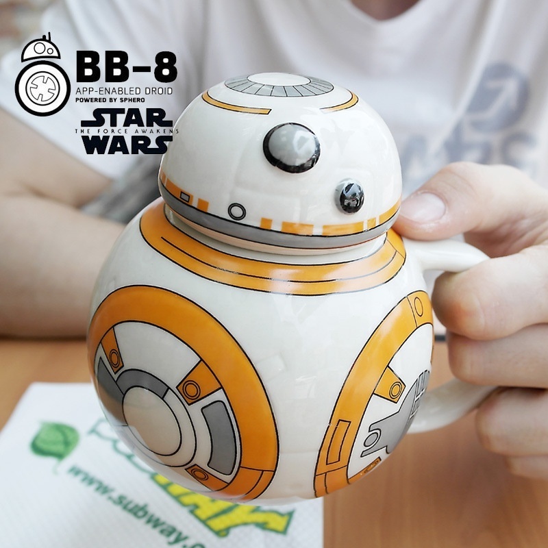 Wholesale Cartoon Kid Star 3D Wars Darth Vader Robot Ceramic Cup Coffee Mug Office Milk Tea Ceramic Cup Gift Coffee Mug with Lid