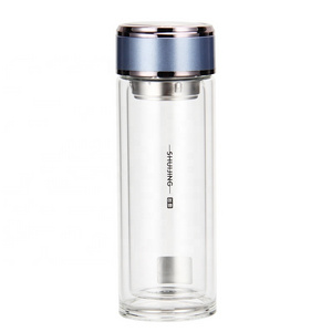 Glass Tea Infuser Bottle Double Wall Borosilicate Portable Travel Mug Tea Tumbler Water Bottle Diffuser Bottles Tea Cup