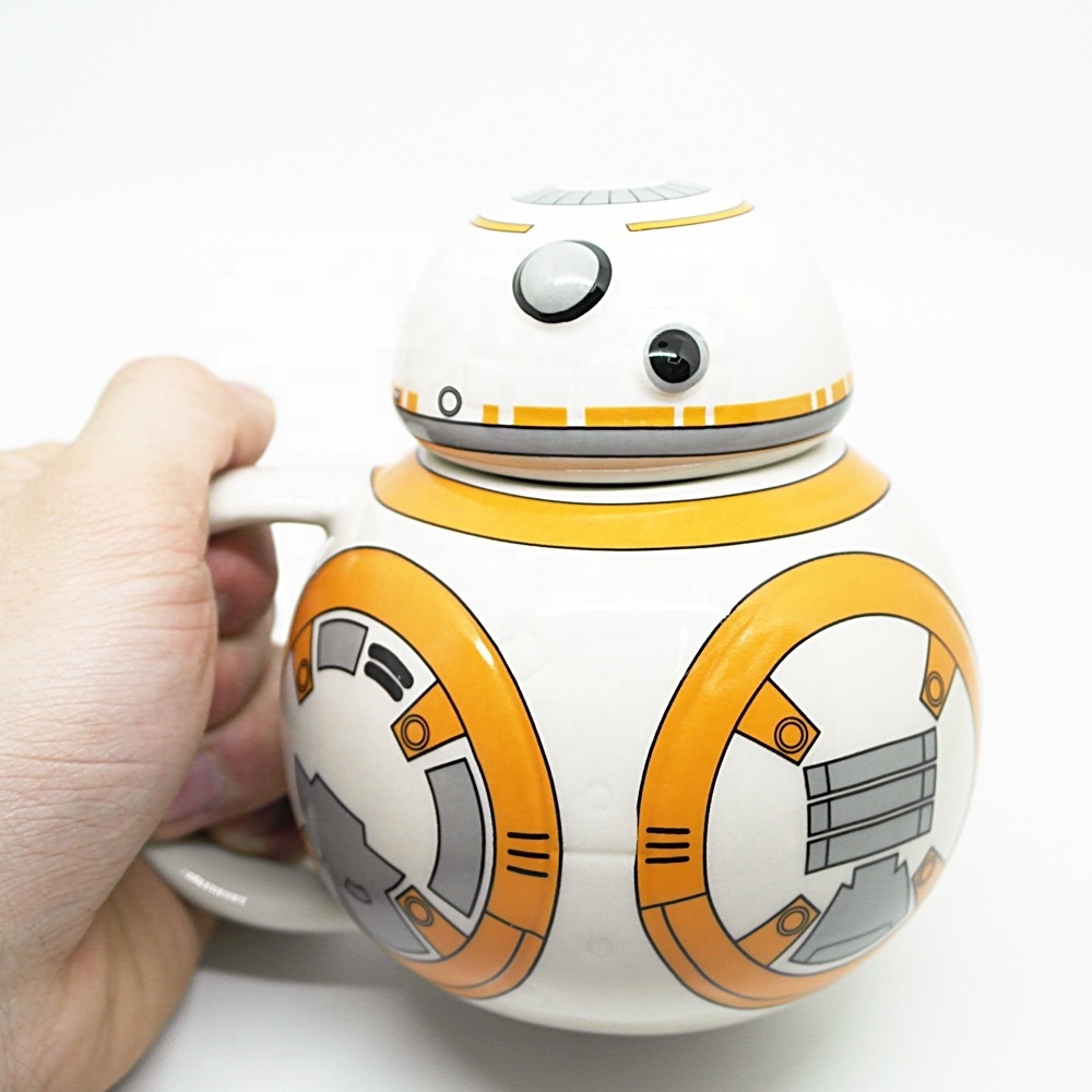 Wholesale Cartoon Kid Star 3D Wars Darth Vader Robot Ceramic Cup Coffee Mug Office Milk Tea Ceramic Cup Gift Coffee Mug with Lid