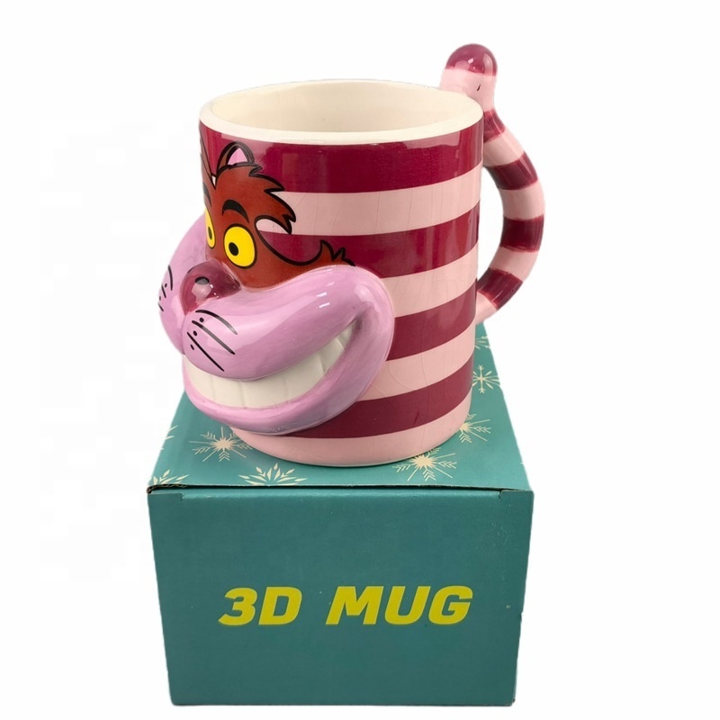 Cute Cat 3D Mug Alice Cheshire Cat  Ceramic Coffee Cup Kids Milk Water Drinking Coffee Mug