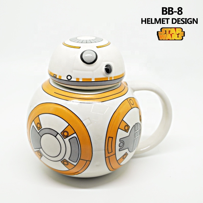 Wholesale Cartoon Kid Star 3D Wars Darth Vader Robot Ceramic Cup Coffee Mug Office Milk Tea Ceramic Cup Gift Coffee Mug with Lid