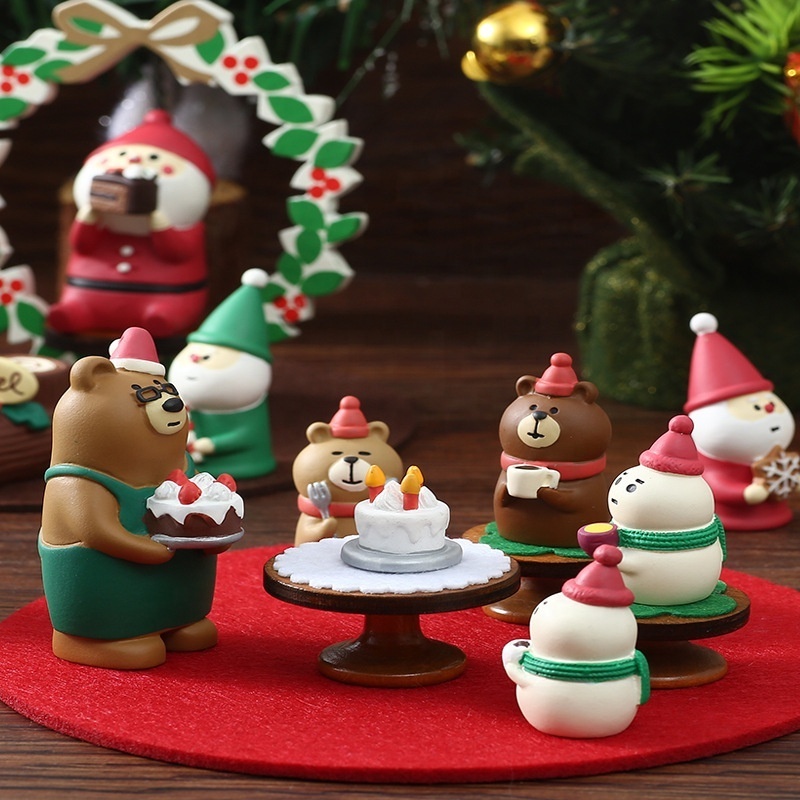 Christmas Miniature Figurines Bulk Mini Crafts Resin Santa Claus Snowman Ornaments  for DIY Christmas Snow Globes decoration