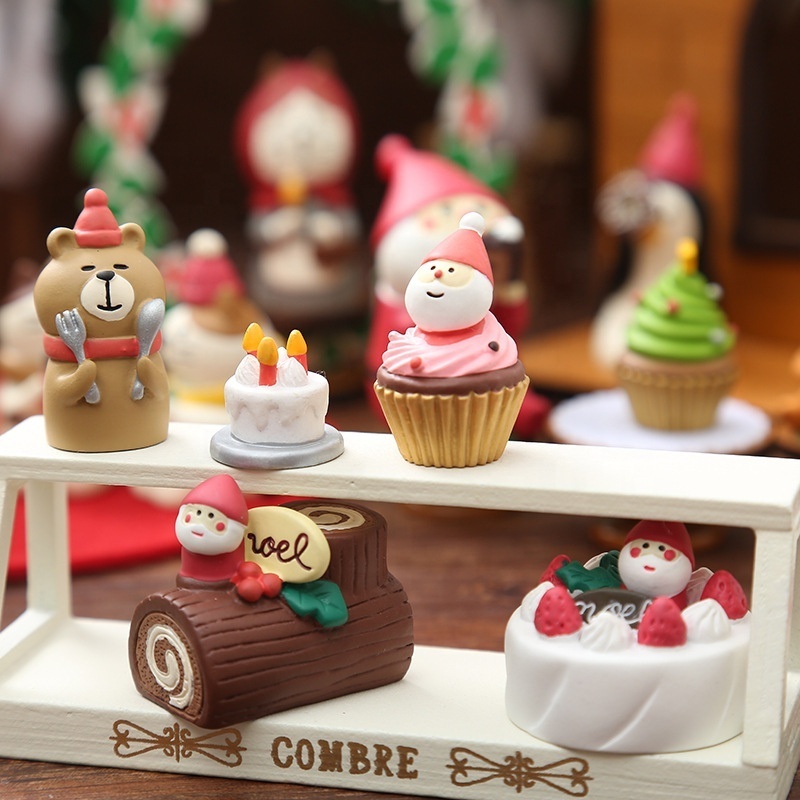 Christmas Miniature Figurines Bulk Mini Crafts Resin Santa Claus Snowman Ornaments  for DIY Christmas Snow Globes decoration