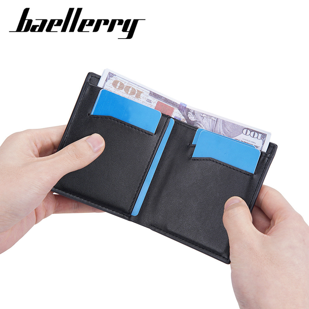 Baellery Men Wallets New Short Slim Card Holders Male Purses Luxury Top Quality Simple Small Men's Wallet