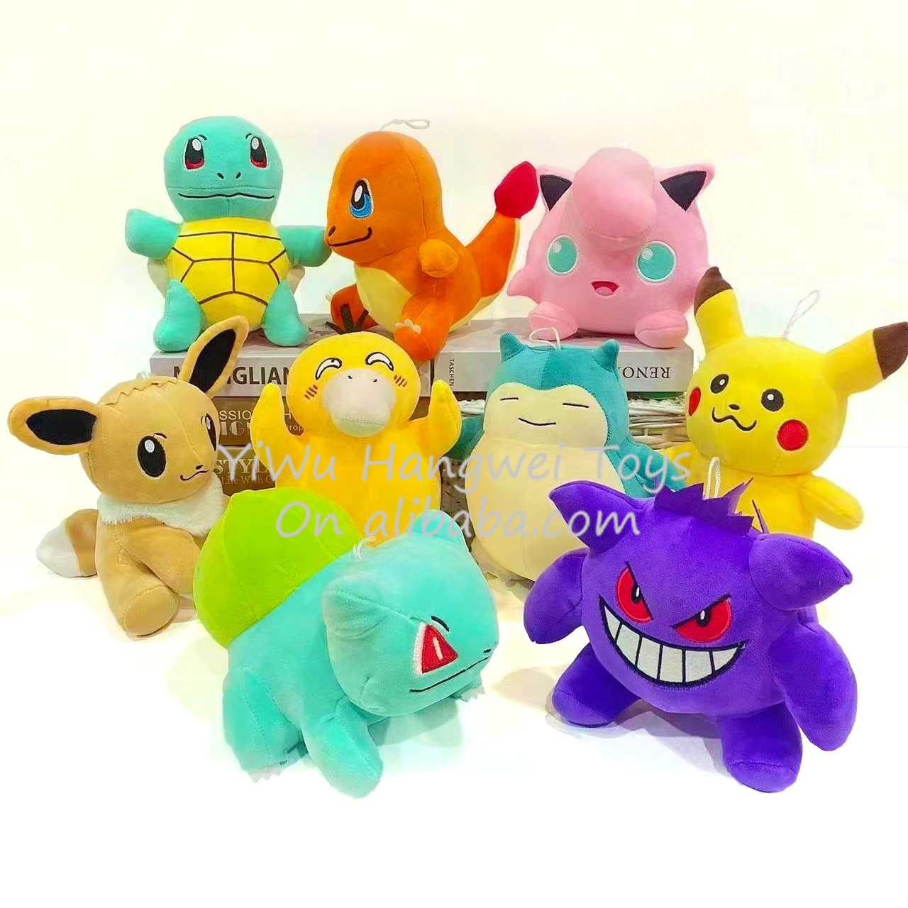 Factory Wholesale 18/25cm Pokemoned Plush Toy Pikachu Bulbasaur Charmander Squirtle gengar Elf stuffed anime plush Toy