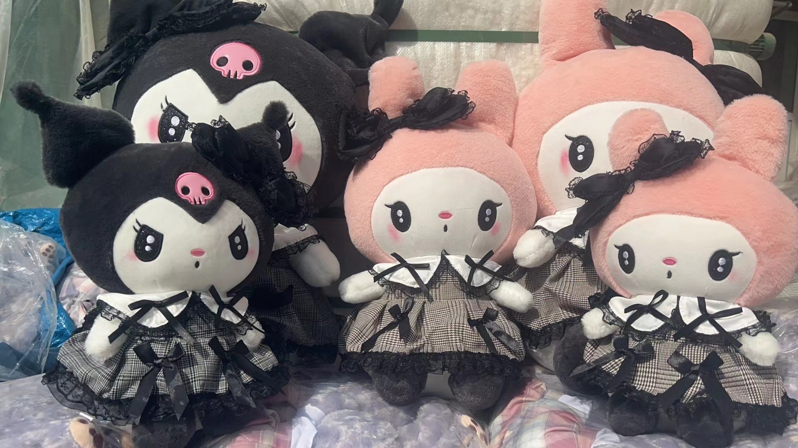 Factory Wholesale 24/30/40/50/60/80/100CM Sanrio Plush Melody Kuromi Plush Toy Cartoon Sanrio Stuffed Plush Toy