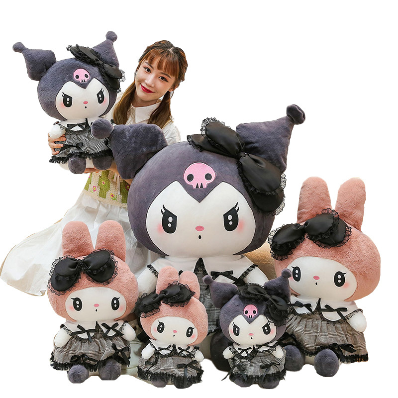 Factory Wholesale 24/30/40/50/60/80/100CM Sanrio Plush Melody Kuromi Plush Toy Cartoon Sanrio Stuffed Plush Toy