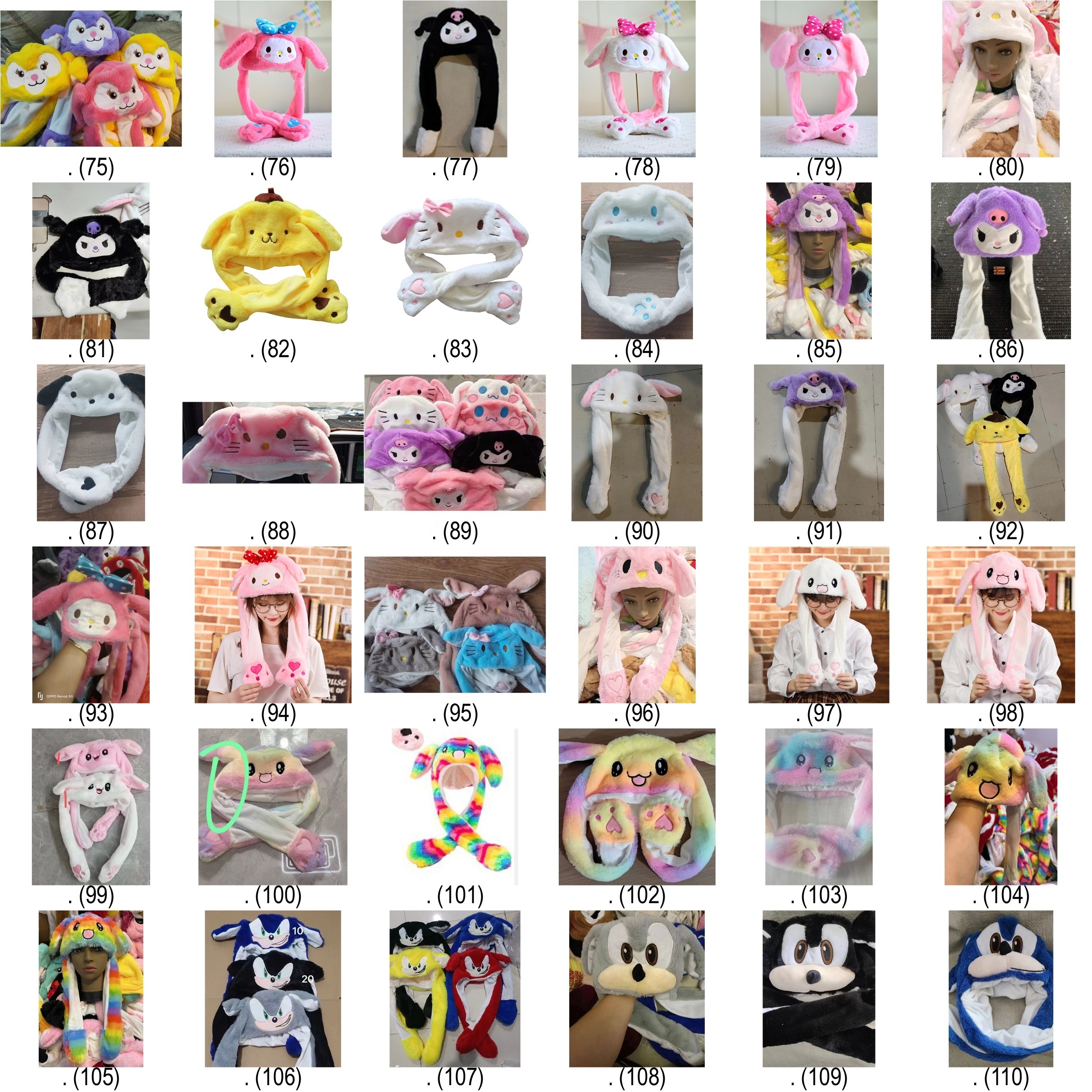 Factory Wholesale Rabbit Ears Hat Plush Flap Hat Air Pump POP UP LED Light Move Ears Flip Plush Caps Warm Winter Hat