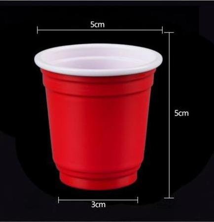 Comfy Mini Plastic Shot Glasses - Red Disposable Jello Shot Cups  for Parties, Shooting Games and Designed for Events