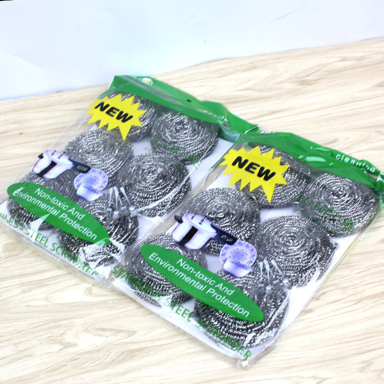 Wholesale 6 pcs bag Stainless Steel Scourer Steel Wool Scouring Pad