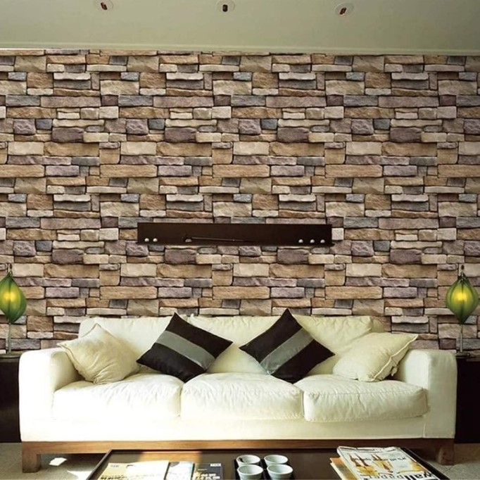 Self adhesive decorative bedroom living room background wallpaper pasted rock brick wallpaper