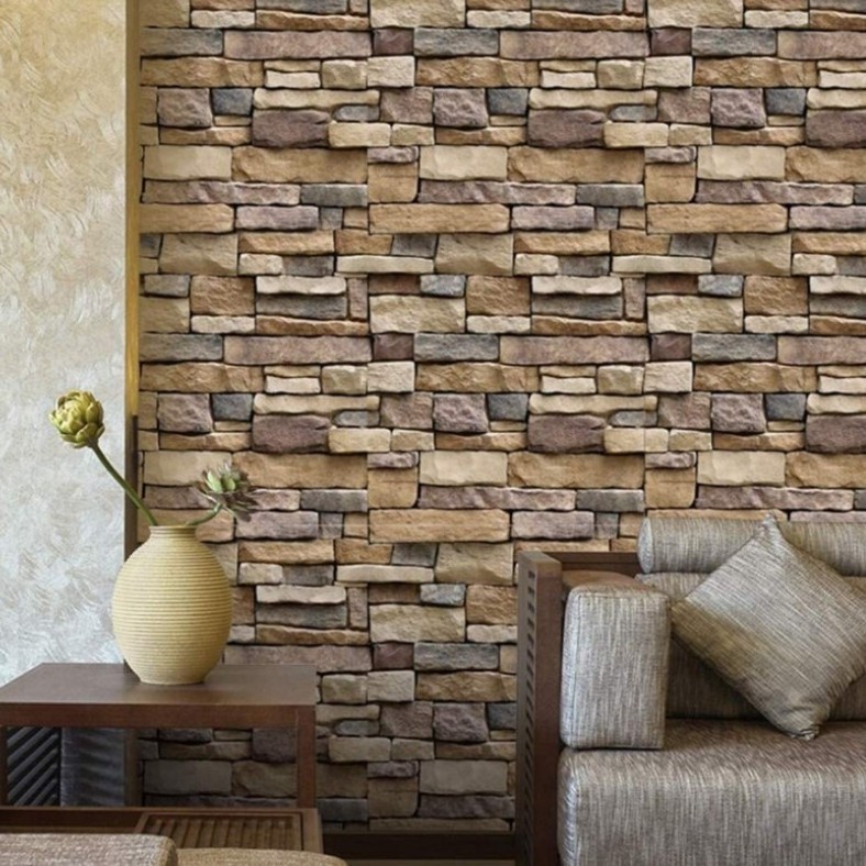 Self adhesive decorative bedroom living room background wallpaper pasted rock brick wallpaper