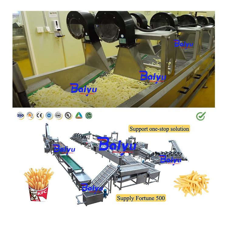 Baiyu Smile Hash Browns Potato Wedges Curly Fries Of  Potato Frozen French Fries Potato Chips Production Line Price