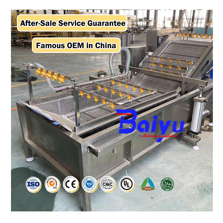 Spinach Vegetable Washing Processing Line Carrot Tomato Lettuce Parsley Fruits And Vegetables Bubble Cleaning Machines For sale