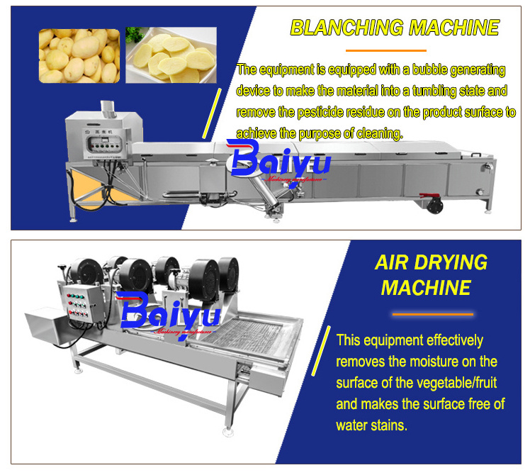 300kg 500kg 1000kg frozen potato chips making machine automatic frozen french fries production line french fry making machine