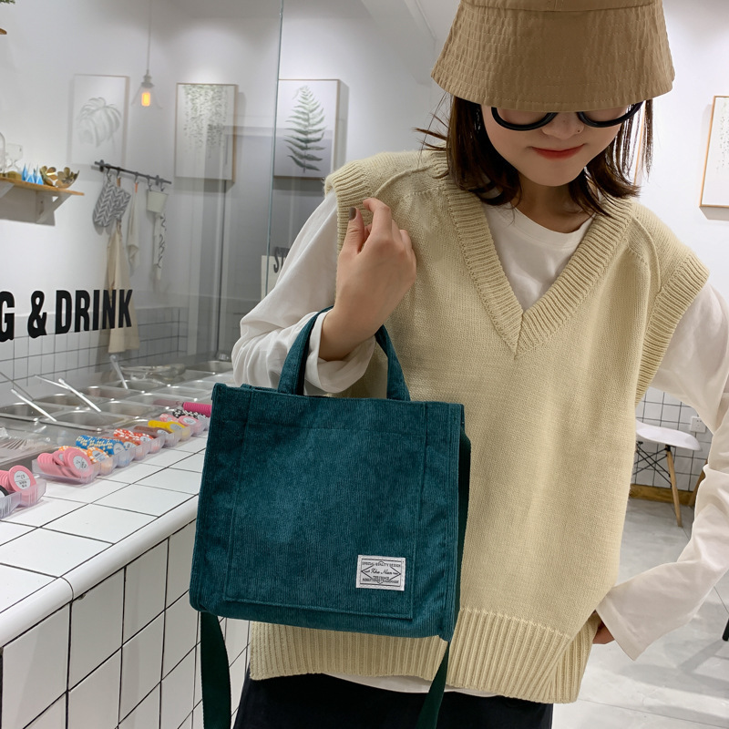 Hot sale Women Cotton Zipper Shoulder Bag Small Cotton Canvas Handbag Casual Tote Female Eco Crossbody Bags