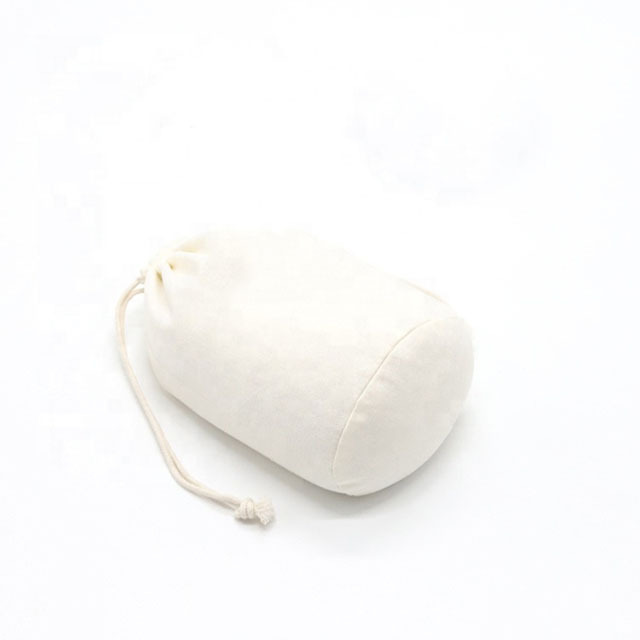 Eco Friendly Organic Round Bottom Natural Canvas Pouch Bags For Candle Custom Logo Printed Cotton Drawstring Candle Bags