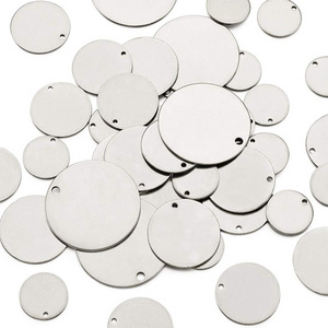 Wholesale Custom Stainless Steel Tag Round Blank Stamping Accessories DIY Pendants