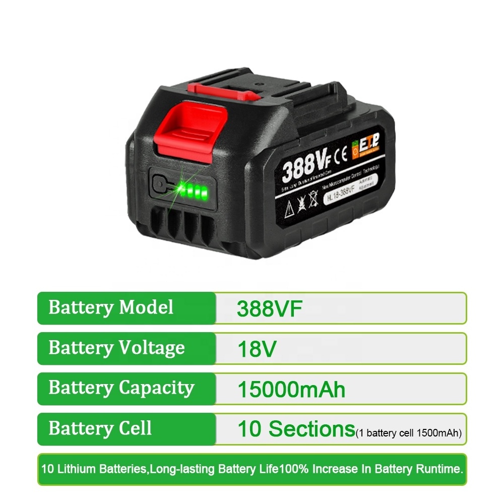 Rechargeable Lithium Ion Battery for Makita interface.7500mAh 15000mAh Lithium Battery 22500mAh Battery EU Plug