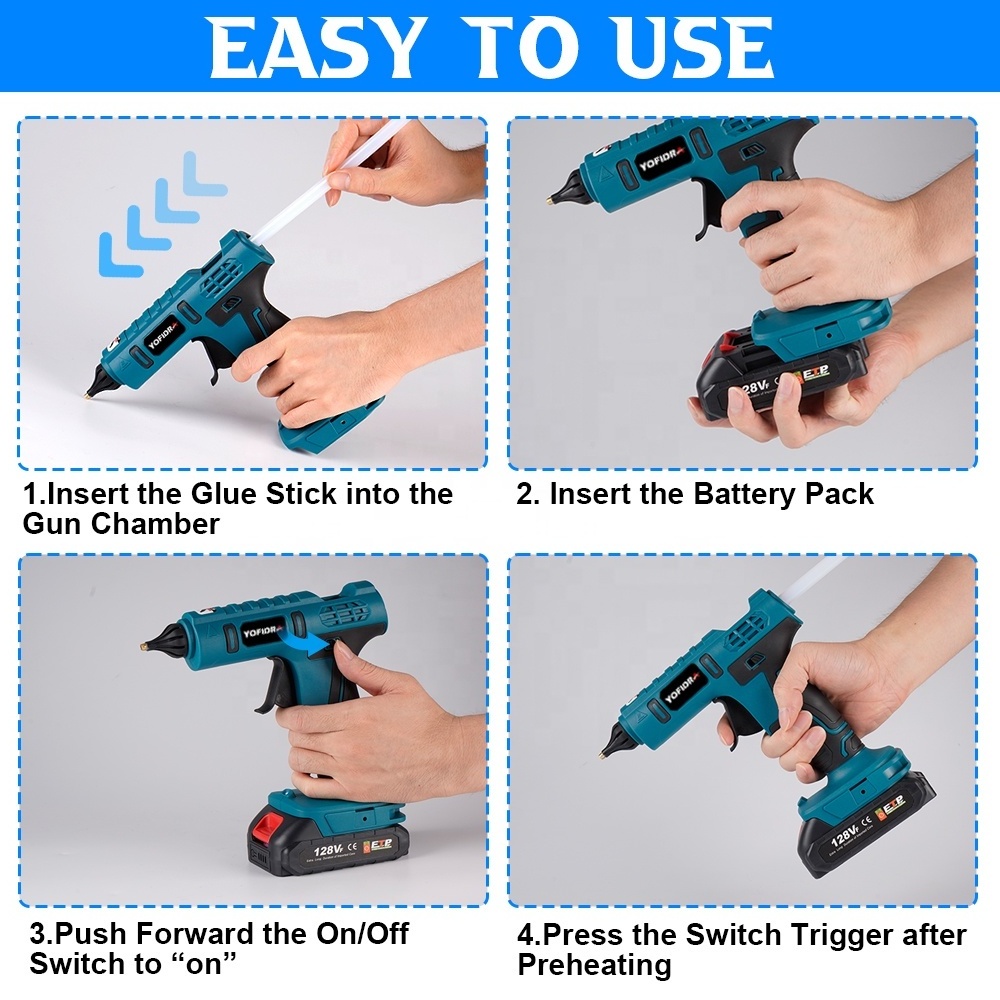 600W Cordless Hot Melt Glue Gun Rechargeable Portable Home DIY Repair Tool 11mm Glue Sticks For Makita 18V Battery