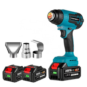 1500W 550c Cordless Handheld Hot Air Gun with 3 Nozzles Temperature Adjustable Electric Heat Gun For Makita 18V Battery