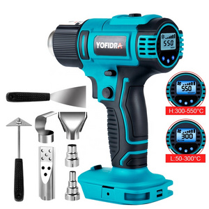 50-550c 1000w Heat Gun.high_low 2 Gears.wind Speed 6 Gear.led Temperature Display.cordless Hot Air Gun For Makita Battery