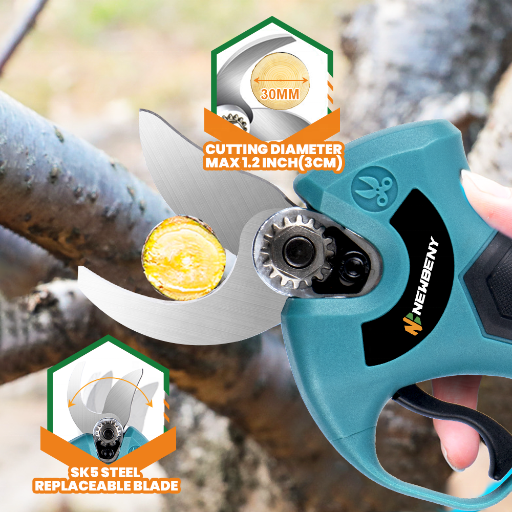 ONEVAN Brushless Electric Pruner Shear 45mm Efficient Fruit Tree Bonsai Pruning Tree Branches Cutter