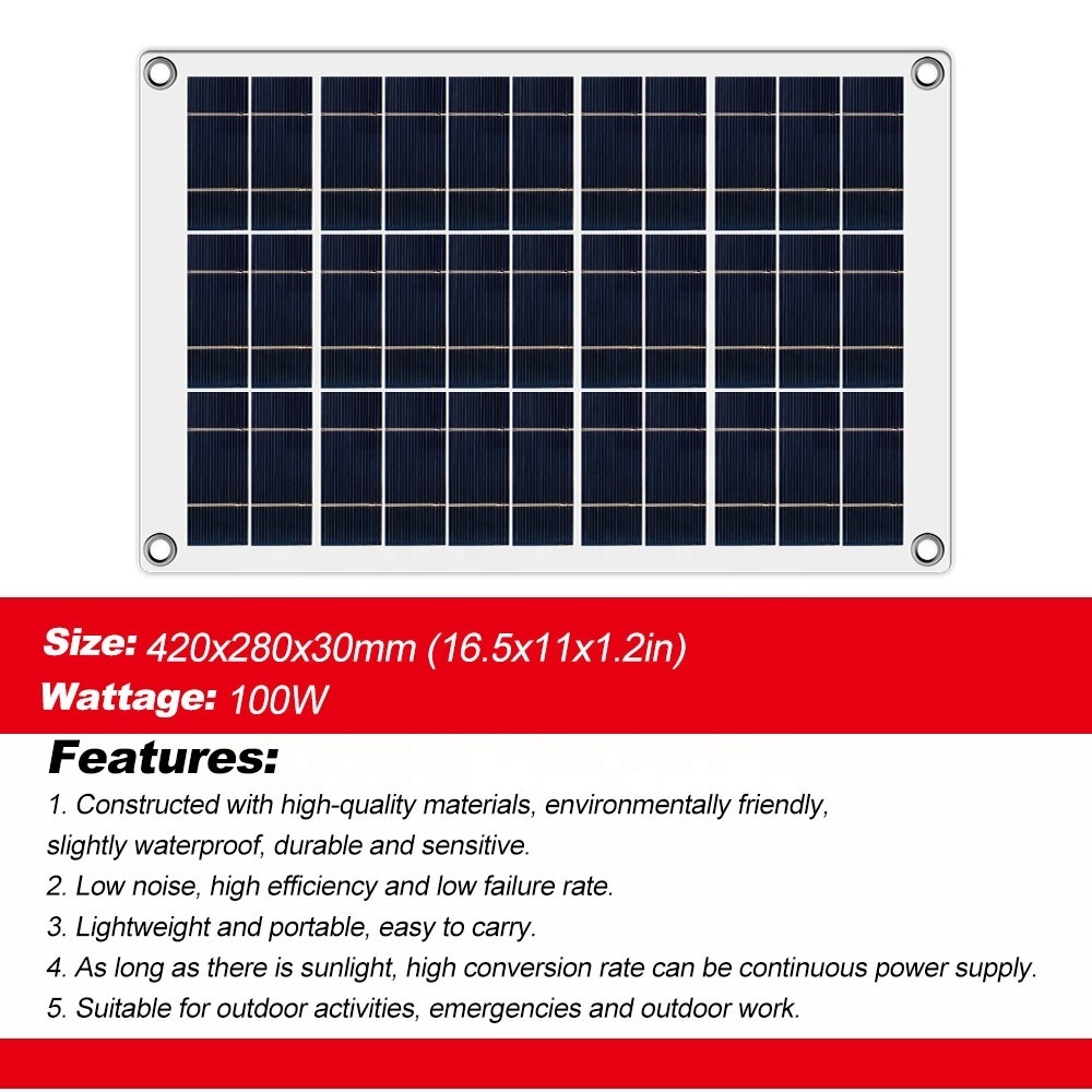 20W Solar Panel 12V Solar Cell Controller Solar Panel Phone RV Car MP3 PAD Charger Outdoor Battery Supply