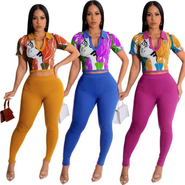 Hot Sale 2022 Plus Size 2 Piece Pants Set Solid Color Fall Winter Clothes High Waist Two Piece Sets Women Clothing