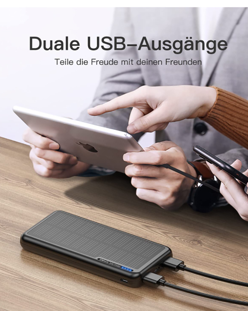 2023 new Product Solar Power Bank Solar Charger 20000mAh Solar powerbank battery pack for Smartphones and USB devices