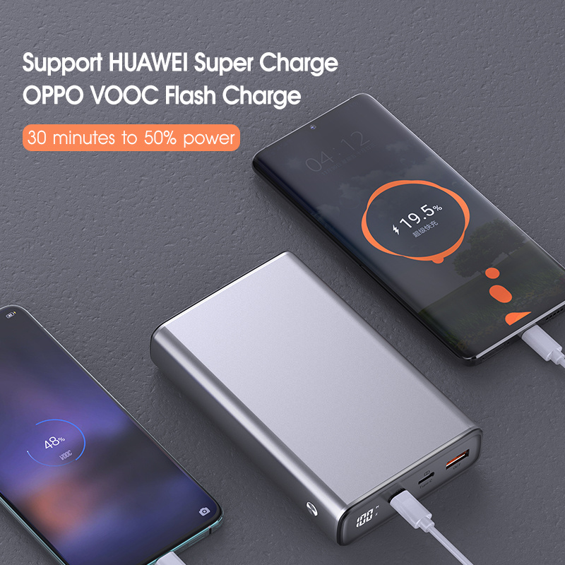 Portable Laptop charger 20000mah Mini Powerbank 45W 65W PD 3.0 Fast charge 100W PD power bank for USB-C Laptops MacBook Pro iPad