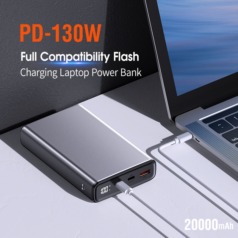 Portable Laptop charger 20000mah Mini Powerbank 45W 65W PD 3.0 Fast charge 100W PD power bank for USB-C Laptops MacBook Pro iPad