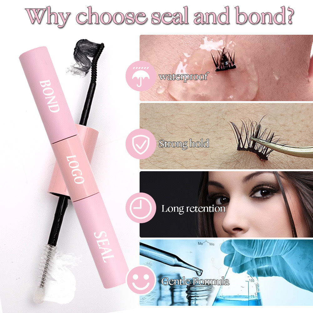 Custom Logo Korea 2 in 1 Long Lasting Waterproof DIY Eyelash Glue Bond and Seal Eyelash Glue