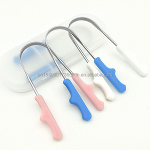 Tongue Cleaner Adult Stainless Steel Tongue Scraper with Travel Case Oral Hygiene Metal Teeth Care