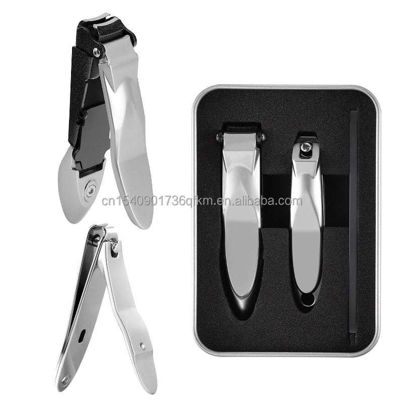 3 in 1 Anti-Splash Nail Clippers Set with Catcher and Glass Filer