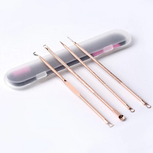 Rose gold stainless steel metal blackhead extractor remover pimple popper tool