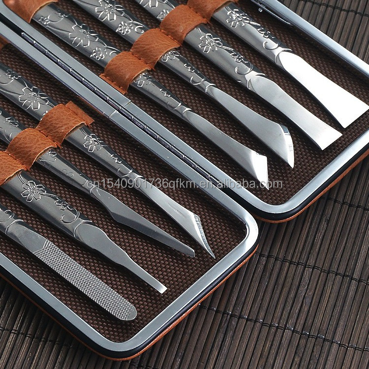 8PCS Exfoliating Pedicure Knife Tools Set Foot Scraper with Storage Box Foot File for Callus Remover