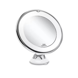 12cm Makeup Mirror with LED Fill Light 10X Magnification Suction Cup Beauty Mirror