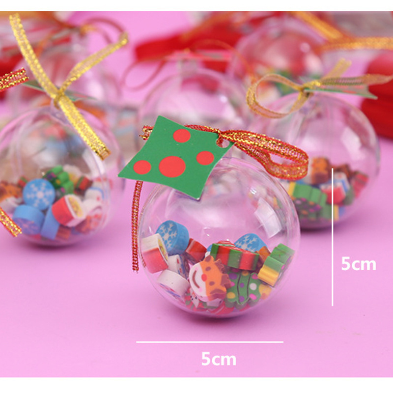 Snowman Cartoon Santa Eraser set Claus Children  Stationery Christmas Gift Ball Eraser