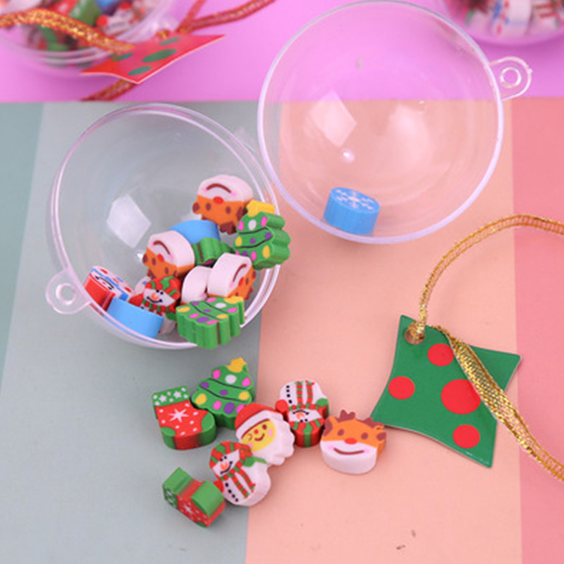 Snowman Cartoon Santa Eraser set Claus Children  Stationery Christmas Gift Ball Eraser