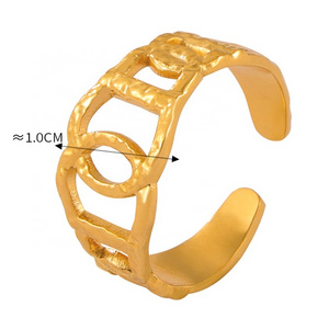 Fashion Titanium Steel Rings for Women 18K Gold Plated Mixed Designs and Ready to Ship