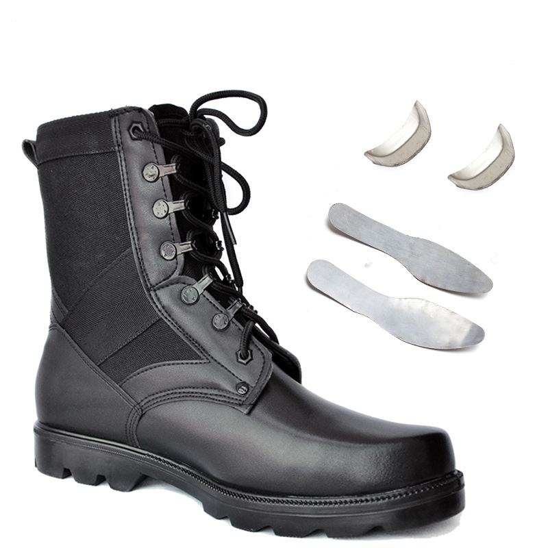 Custom Wholesale Cheap CQB PU Leather High-Cut Hiking Trekking Steel Toe Tactical Combat Boots