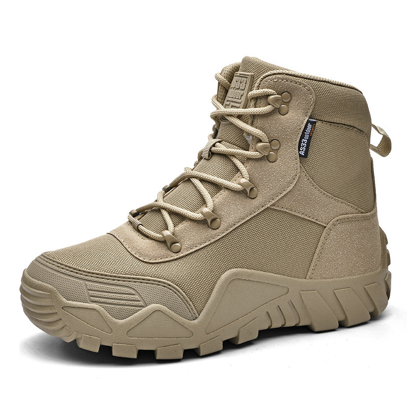 Wholesale A805 Mid-Cut PU Leather Desert Tactical Combat Hiking Trekking Boots Shoes