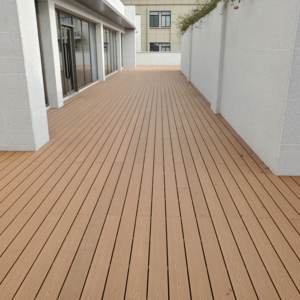 Outdoor decking flooring for patio and terrace named wpc composite wood better than antiseptic wood